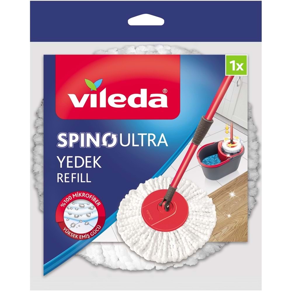 Vileda Spino Ultra Yedek Mop Paspas Ucu (%100 Mikrofiber) (2 Li Set)