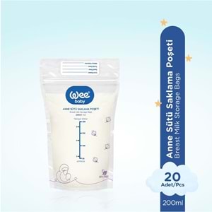 Wee Baby Anne Sütü - Süt Saklama Poşeti 20 Li Pk (Dondurucuya Uygun) (24 Lü Set)