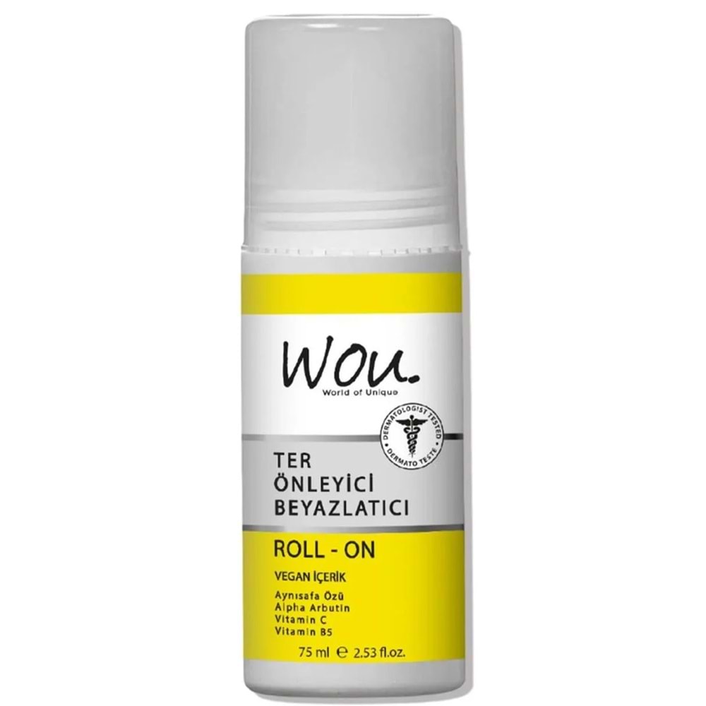 Wou World Of Unique Roll-On Unisex Deodorant 75ML Ter Önleyici Beyazlatıcı (3 Lü Set)